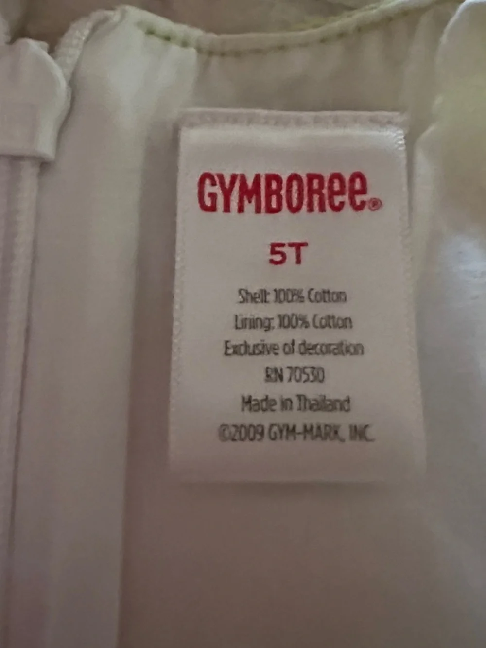 Gymboree White Dress with Green Trim and Yellow Daisy Accent
